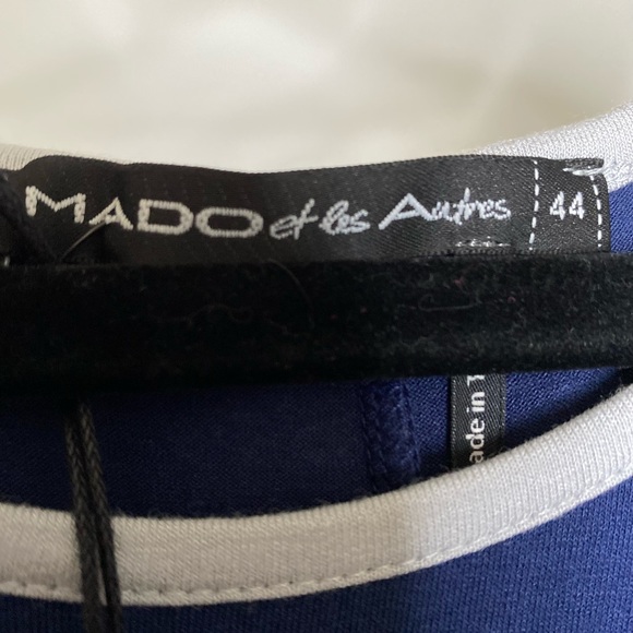 Mado et les Autres Sleeveless Navy Blue Print Dress New with Tags - Picture 3 of 6